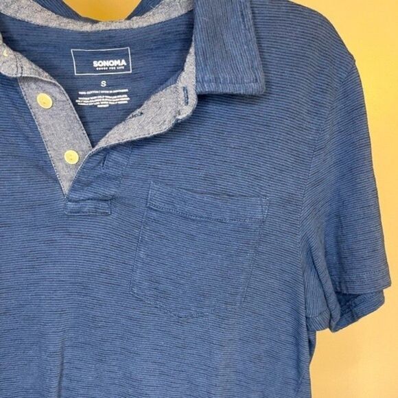 Sonoma Men’s Blue Short Sleeve Polo Shirt Size S - Picture 4 of 4